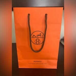 Empty Hermes small paper shopping bag 8x6